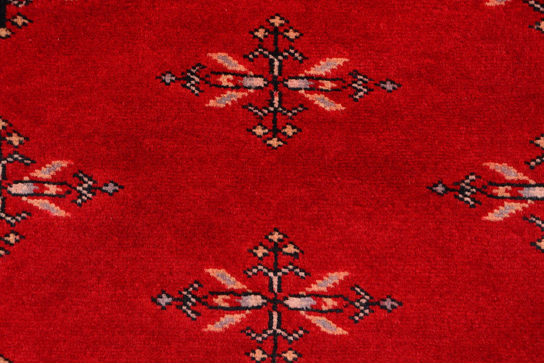 Red Pakistani Butterfly Rug 2' 1" x 6' 2" Hand-Knotted | No. QA20582