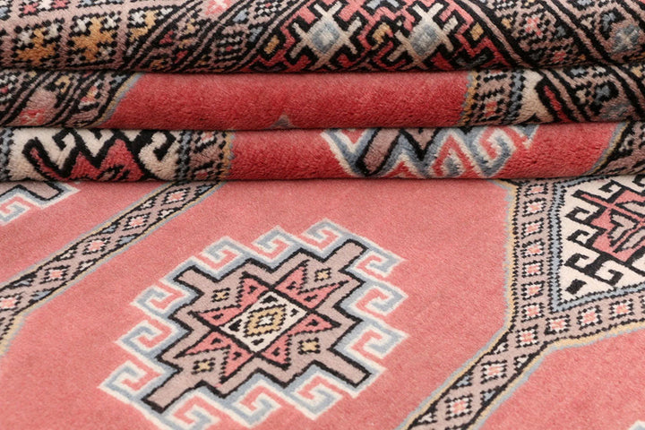 Light Coral Pakistani Jaldar Rug 4' 2" x 5' 11" Hand-Knotted | No. QA20611