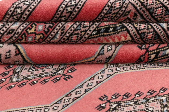 Red Pakistani Jaldar Rug 4' 1" x 6' 7" Hand-Knotted | No. QA20708