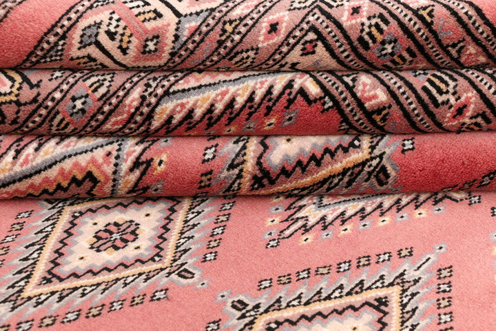 Salmon Pakistani Jaldar Rug 4' 3" x 6' Hand-Knotted | No. QA20835
