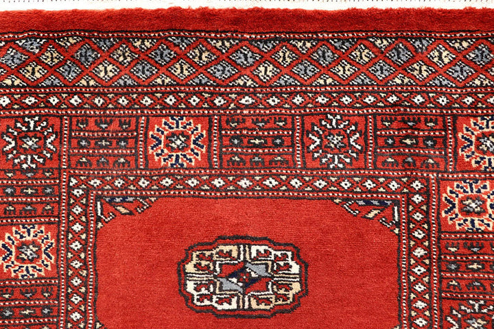 Tomato Orange Pakistani Bokhara Runner 2' 6" x 14' 3" Hand-Knotted | No. QA21040