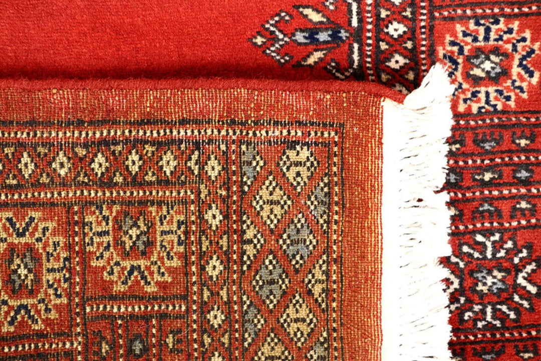 Tomato Orange Pakistani Bokhara Runner 2' 6" x 14' 3" Hand-Knotted | No. QA21040