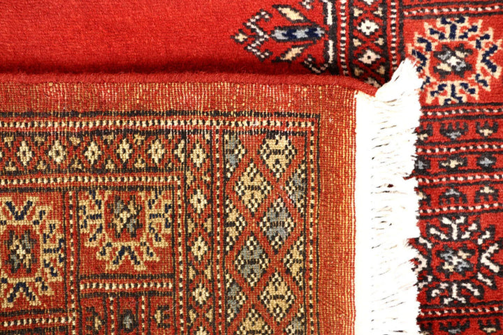 Tomato Orange Pakistani Bokhara Runner 2' 6" x 14' 3" Hand-Knotted | No. QA21040