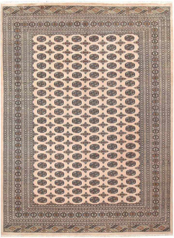 Brown Pakistani Bokhara Rug 9' x 12' 2" Hand-Knotted | No. QA21106