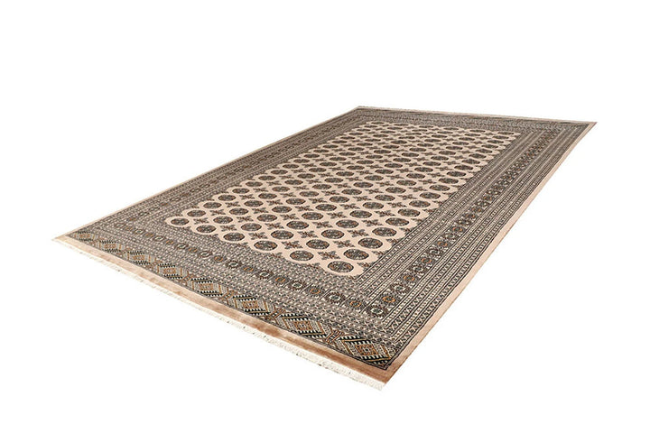 Brown Pakistani Bokhara Rug 9' x 12' 2" Hand-Knotted | No. QA21106