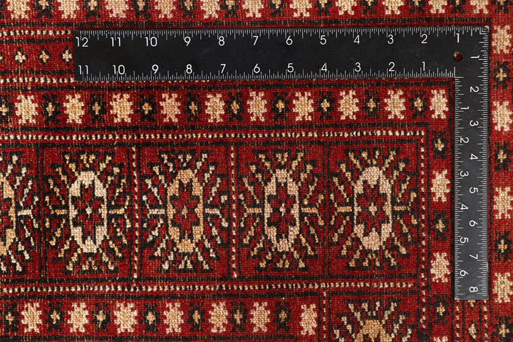 Firebrick Red Pakistani Bokhara Rug 7' 11" x 9' 9" Hand-Knotted | No. QA21324
