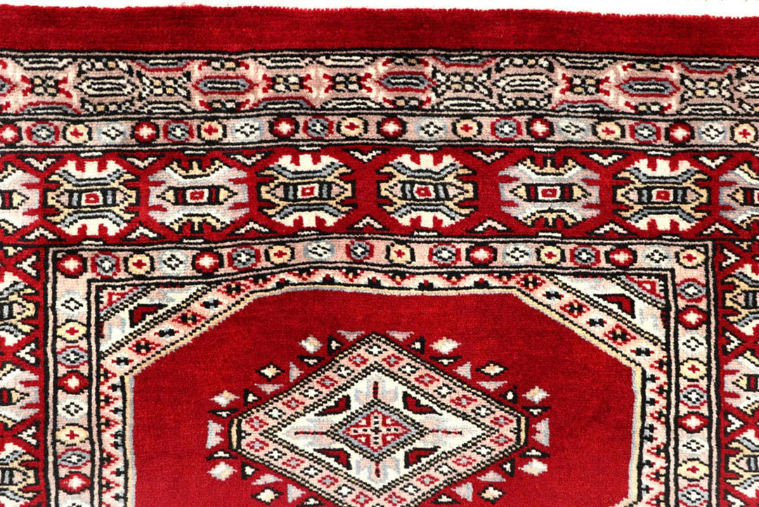 Firebrick Red Pakistani Jaldar Runner 2' 6" x 9' 7" Hand-Knotted | No. QA21351