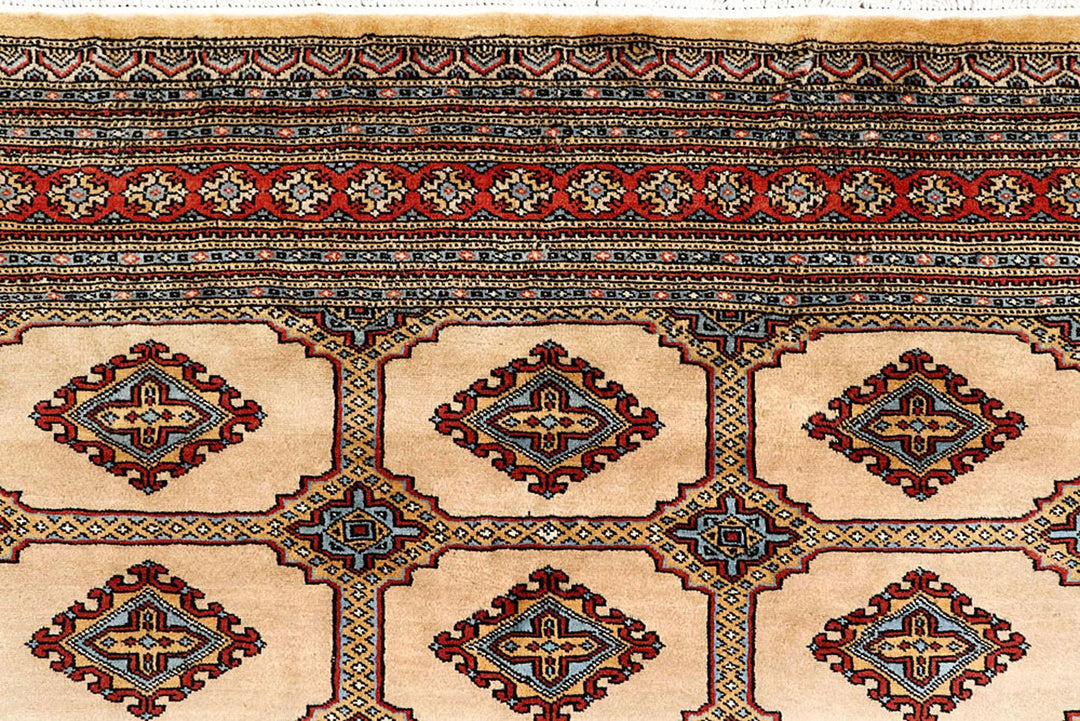 Brown Pakistani Jaldar Rug 8' 2" x 10' 11" Hand-Knotted | No. QA21476