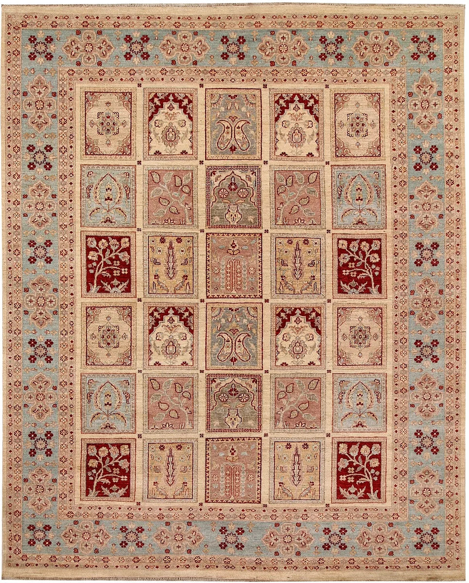 Afghan Ziegler Rug 7' 8" x 9' 7" Hand-Knotted | No. QA21497