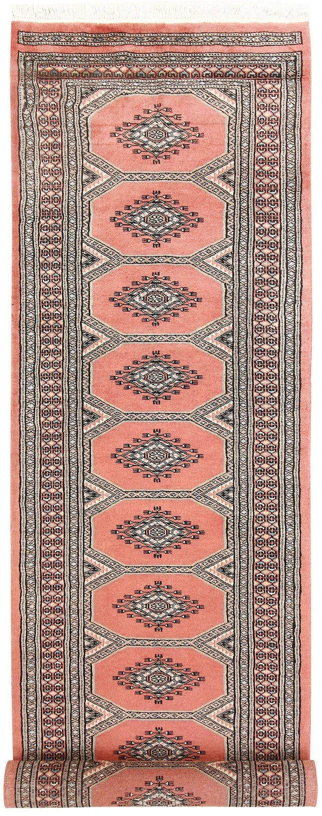 Red Pakistani Jaldar Rug 2' 4" x 9' 5" Hand-Knotted | No. QA21617