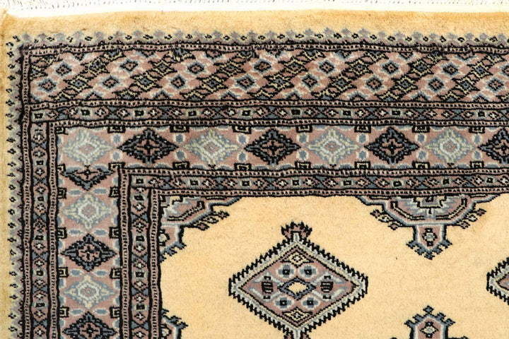 Yellow Pakistani Jaldar Rug 5' 1" x 8' 1" Hand-Knotted | No. QA21758