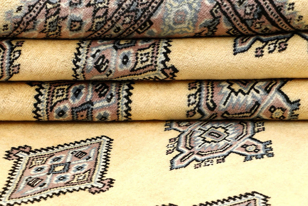 Yellow Pakistani Jaldar Rug 5' 1" x 8' 1" Hand-Knotted | No. QA21758
