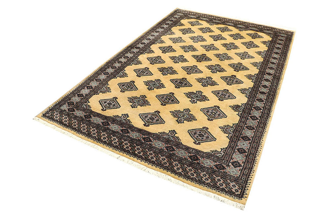 Yellow Pakistani Jaldar Rug 5' 1" x 8' 1" Hand-Knotted | No. QA21758