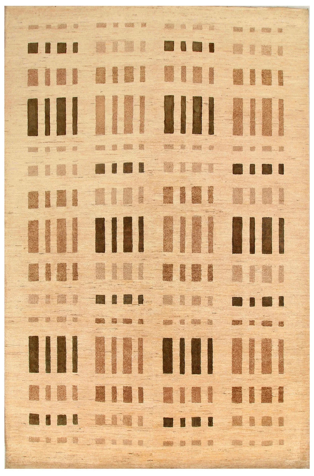 Brown Pakistani Gabbeh Rug 6' x 9' 4" Hand-Knotted | No. QA21784