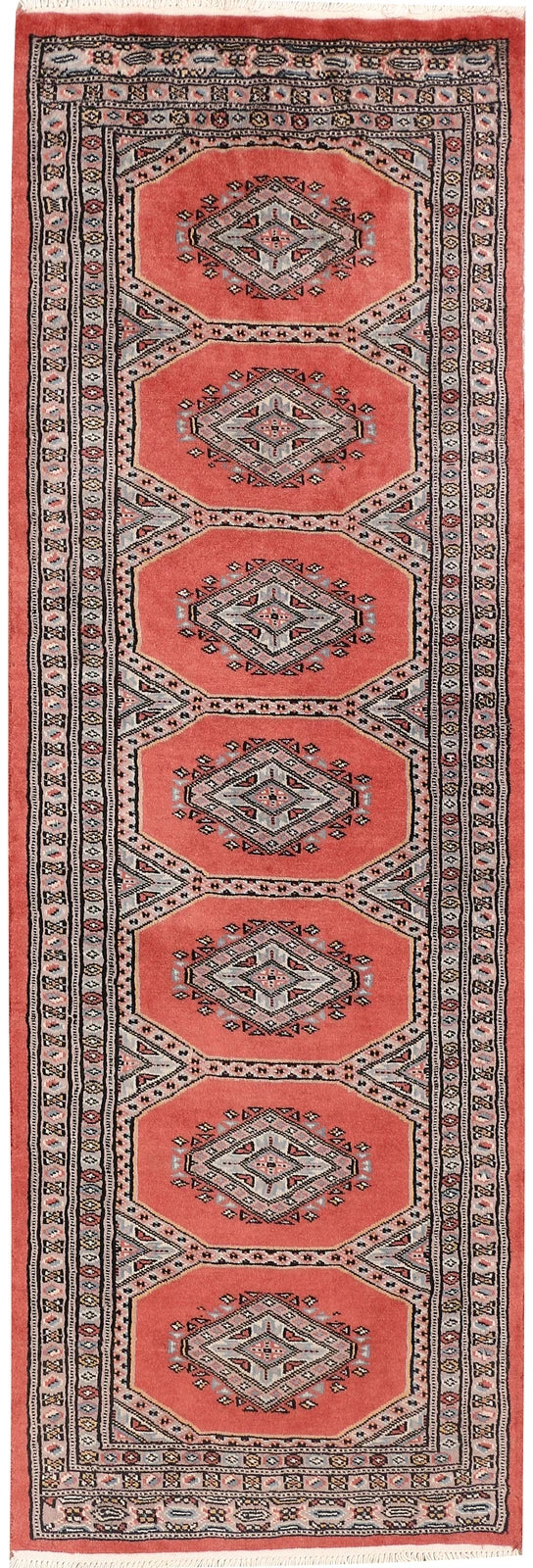 Dark Salmon Pakistani Jaldar Runner 2' 1" x 6' 2" Hand-Knotted | No. QA21813