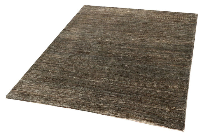Saddle Brown Pakistani Gabbeh Rug 4' 1" x 5' 1" Hand-Knotted | No. QA21826