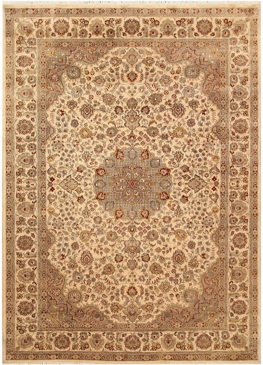 Brown Afghan Kashan Rug 5' 6" x 8' " Hand-Knotted | No. QA22048