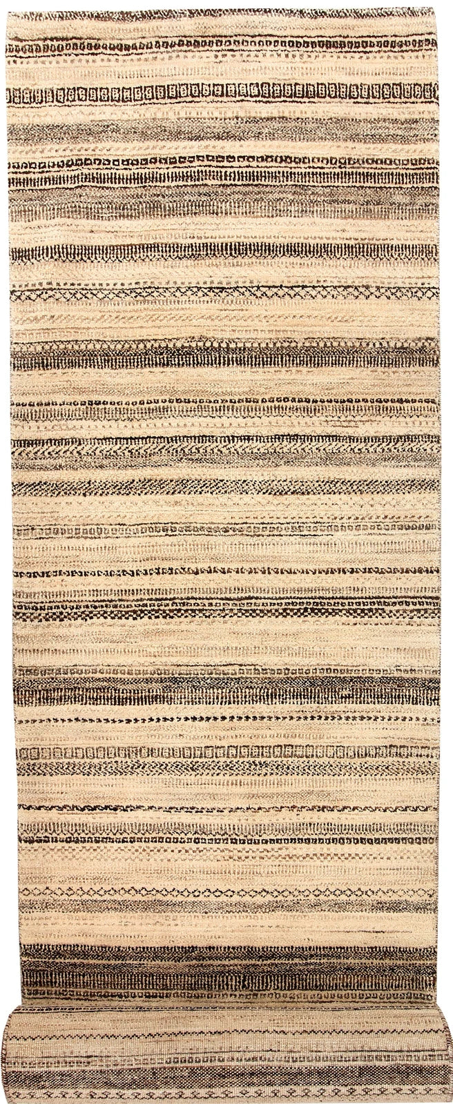 Brown Pakistani Gabbeh Rug 2' 9" x 14' 4" Hand-Knotted | No. QA22121