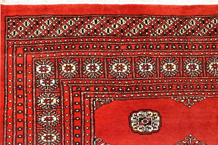 Orange Red Pakistani Bokhara Rug 10' 2" x 14' 3" Hand-Knotted | No. QA22287