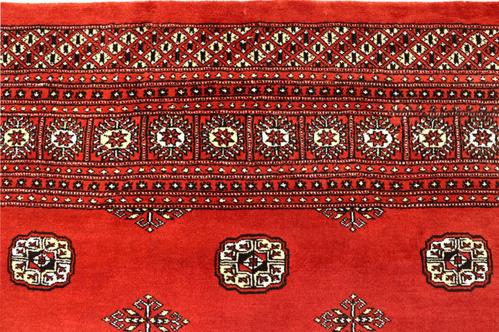 Orange Red Pakistani Bokhara Rug 10' 2" x 14' 3" Hand-Knotted | No. QA22287