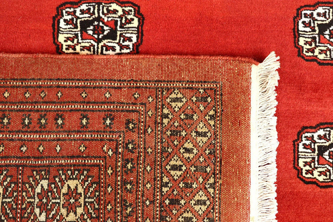 Orange Red Pakistani Bokhara Rug 10' 2" x 14' 3" Hand-Knotted | No. QA22287