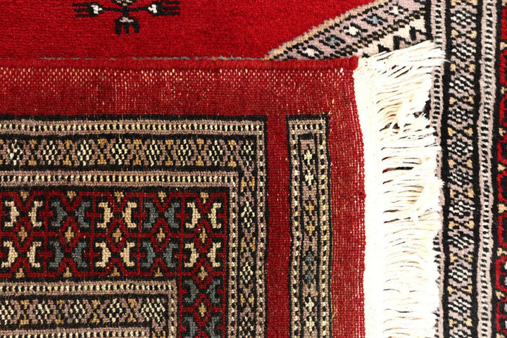 Red Pakistani Jaldar Rug 2' 5" x 9' 4" Hand-Knotted | No. QA22305
