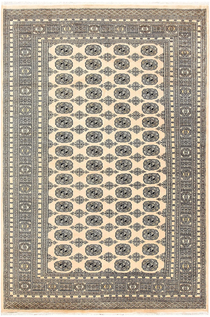 Brown Pakistani Bokhara Rug 6' x 9'1" Hand-Knotted | No. QA22319