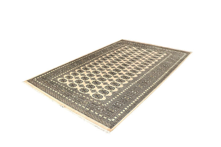 Brown Pakistani Bokhara Rug 6' x 9'1" Hand-Knotted | No. QA22319