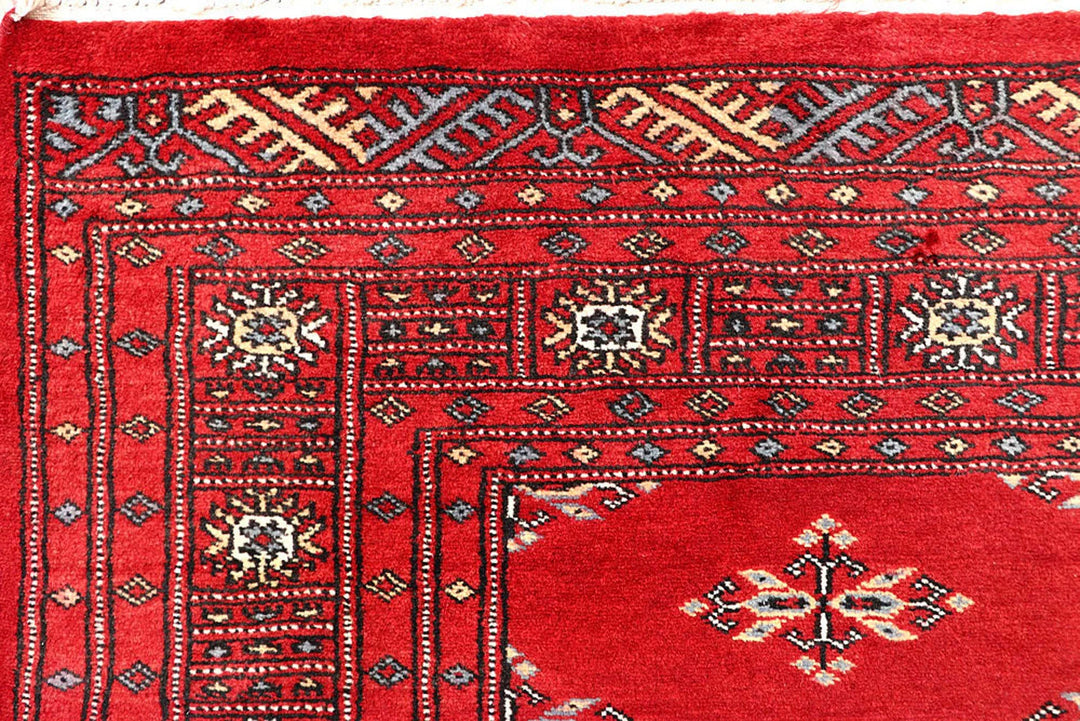 Red Pakistani Butterfly Rug 4' 2" x 6' 3" Hand-Knotted | No. QA22371