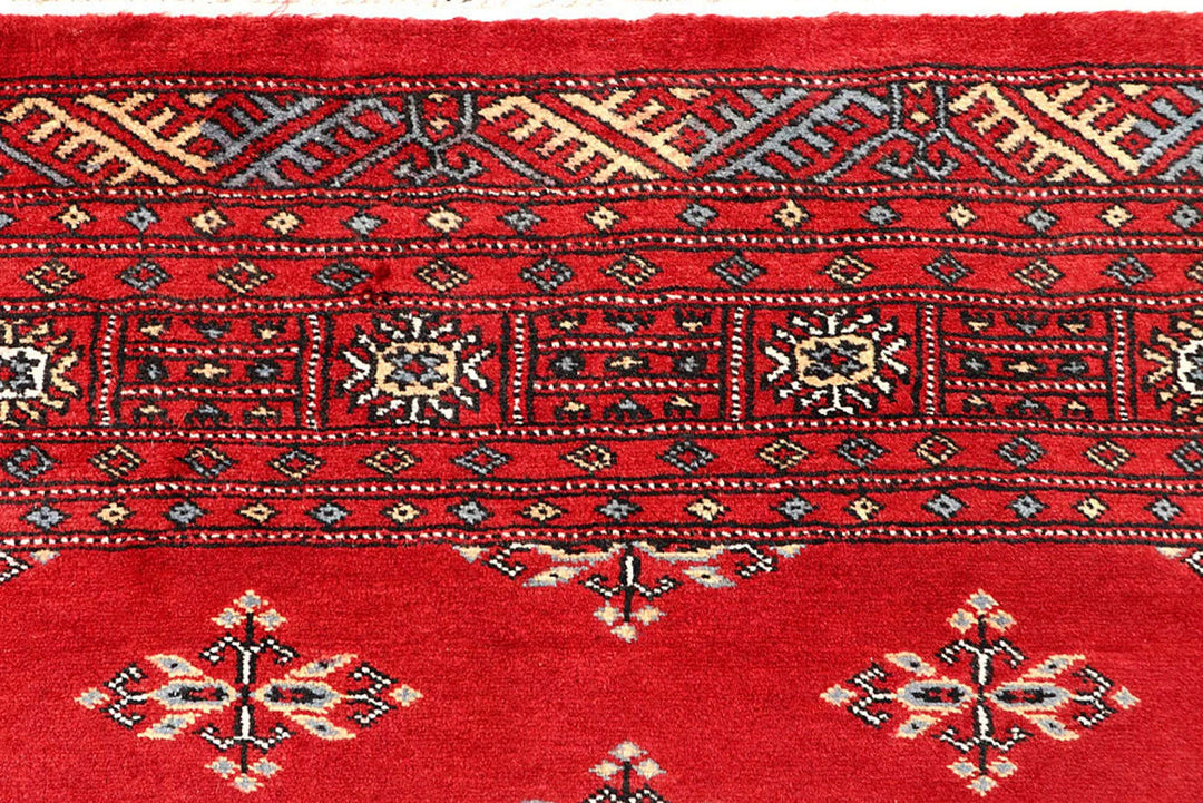 Red Pakistani Butterfly Rug 4' 2" x 6' 3" Hand-Knotted | No. QA22371