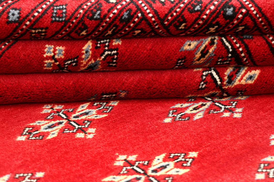 Red Pakistani Butterfly Rug 4' 2" x 6' 3" Hand-Knotted | No. QA22371