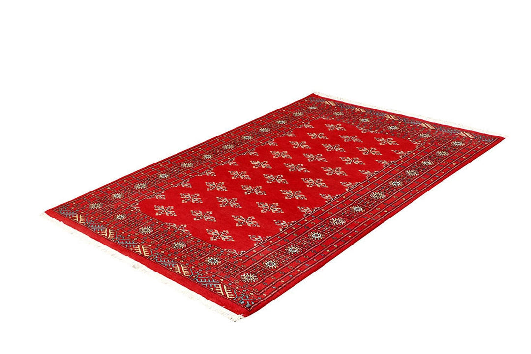 Red Pakistani Butterfly Rug 4' 2" x 6' 3" Hand-Knotted | No. QA22371
