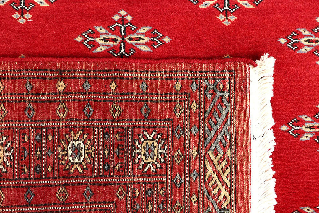 Red Pakistani Butterfly Rug 4' 2" x 6' 3" Hand-Knotted | No. QA22371