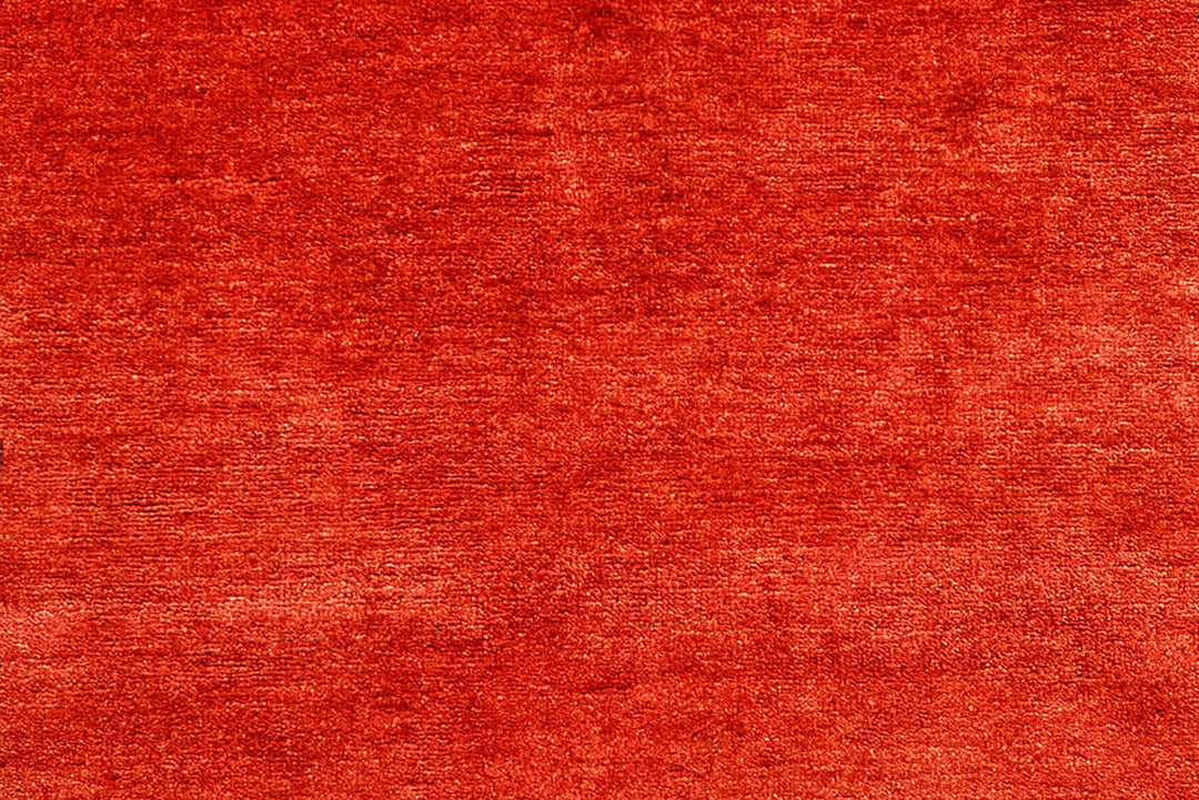 Red Pakistani Gabbeh Rug 5' 6" x 8' 1" Hand-Knotted | No. QA22415