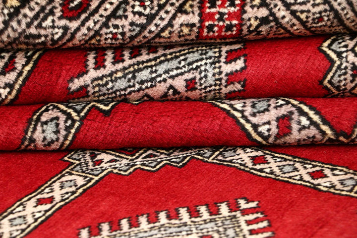 Firebrick Pakistani Jaldar Rug 6' 9" x 8' 2" Hand-Knotted | No. QA22447