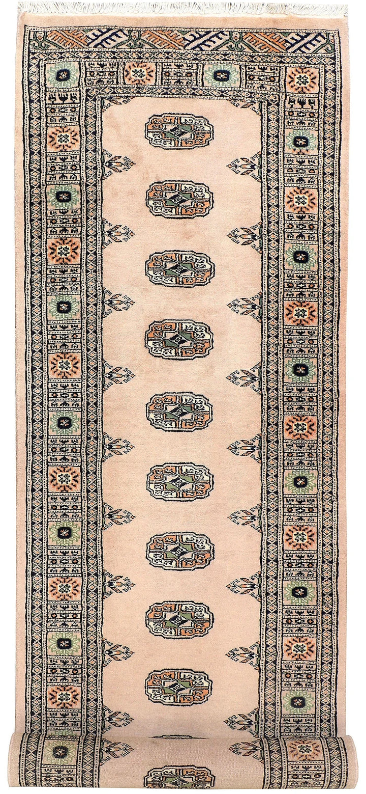 Brown Pakistani Bokhara Rug 2' 7" x 10' 3" Hand-Knotted | No. QA22711