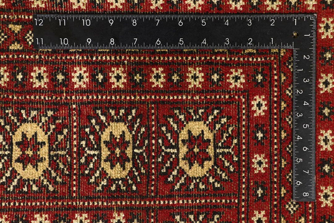 Red Pakistani Bokhara Rug 8' x 10'4" Hand-Knotted | No. QA22750