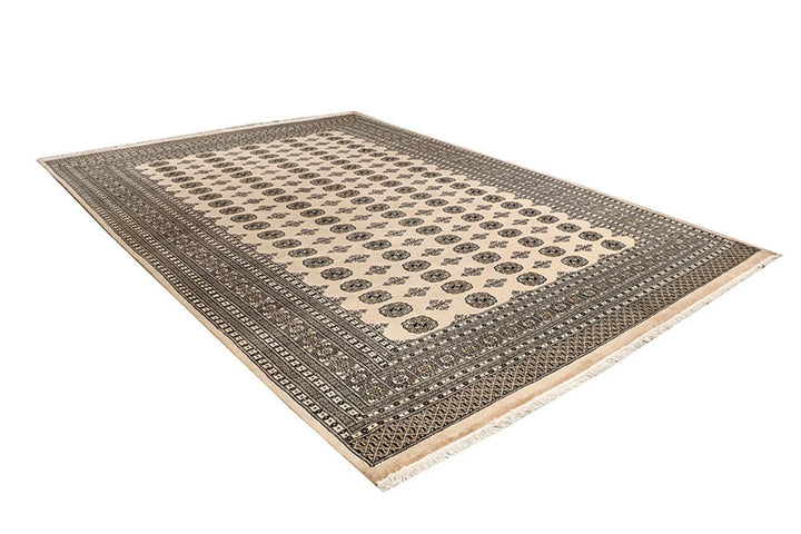 Brown Pakistani Bokhara Rug 9' 4" x 12' 6" Hand-Knotted | No. QA22850