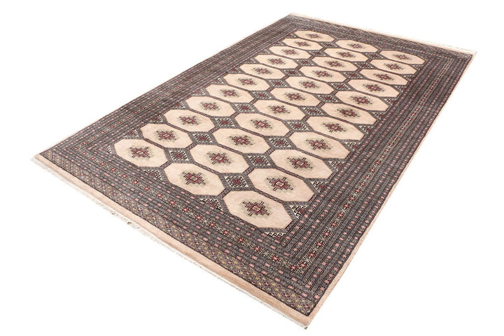 Brown Pakistani Jaldar Rug 6' 7" x 10' 4" Hand-Knotted | No. QA22869