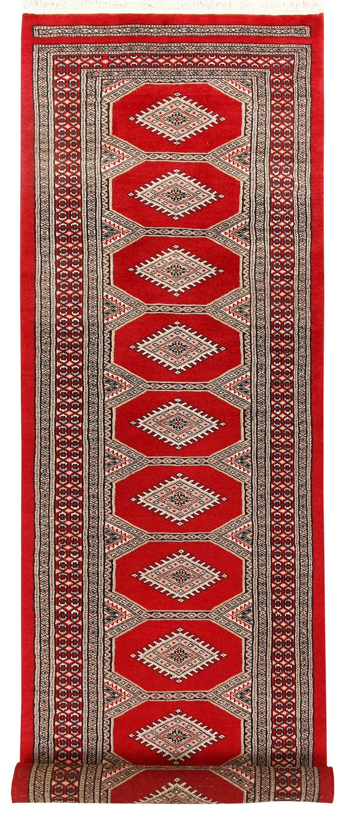 Red Pakistani Jaldar Rug 2' 4" x 8' 10" Hand-Knotted | No. QA22992
