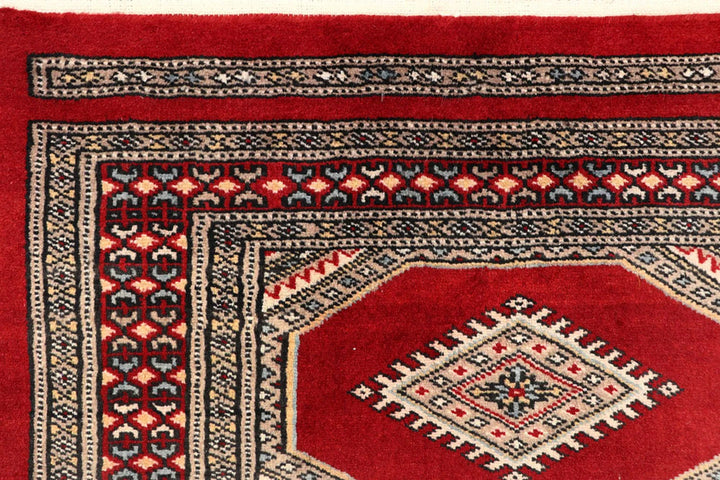 Red Pakistani Jaldar Rug 2' 4" x 8' 10" Hand-Knotted | No. QA22992