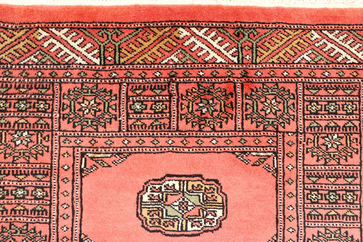 Salmon Pakistani Bokhara Rug 2' 7" x 9' 8" Hand-Knotted | No. QA22999