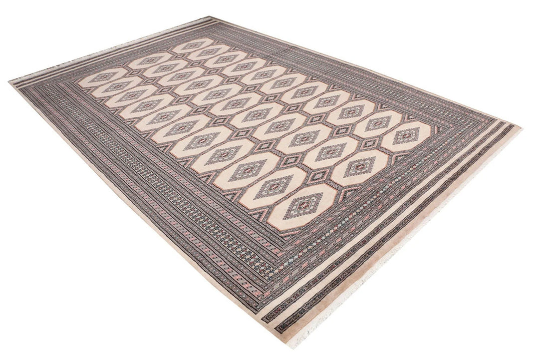 Brown Pakistani Jaldar Rug 6' 7" x 9' 9" Hand-Knotted | No. QA23447
