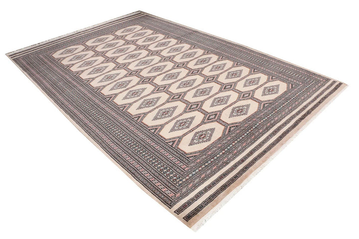 Brown Pakistani Jaldar Rug 6' 7" x 9' 9" Hand-Knotted | No. QA23447