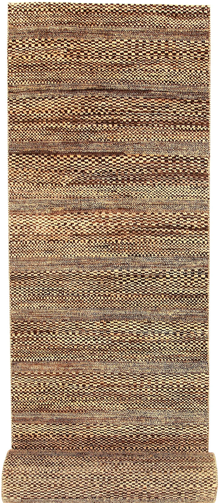 Brown Pakistani Gabbeh Rug 2' 6" x 14' 5" Hand-Knotted | No. QA23500