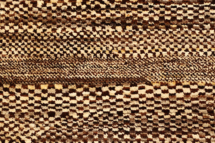 Brown Pakistani Gabbeh Rug 2' 6" x 14' 5" Hand-Knotted | No. QA23500