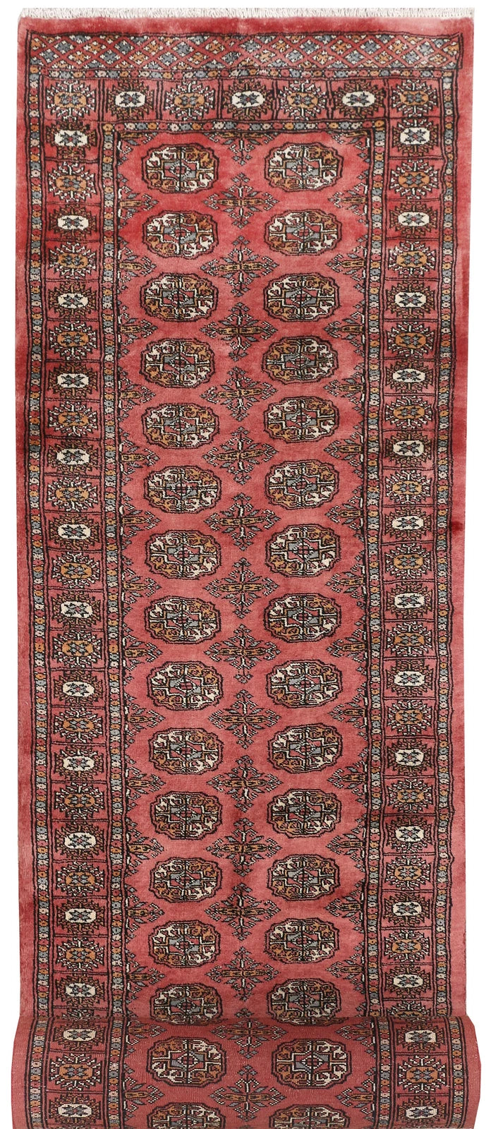 Red Bokhara Rug 2' 8" x 14' 6" Hand-Knotted | No. QA23586