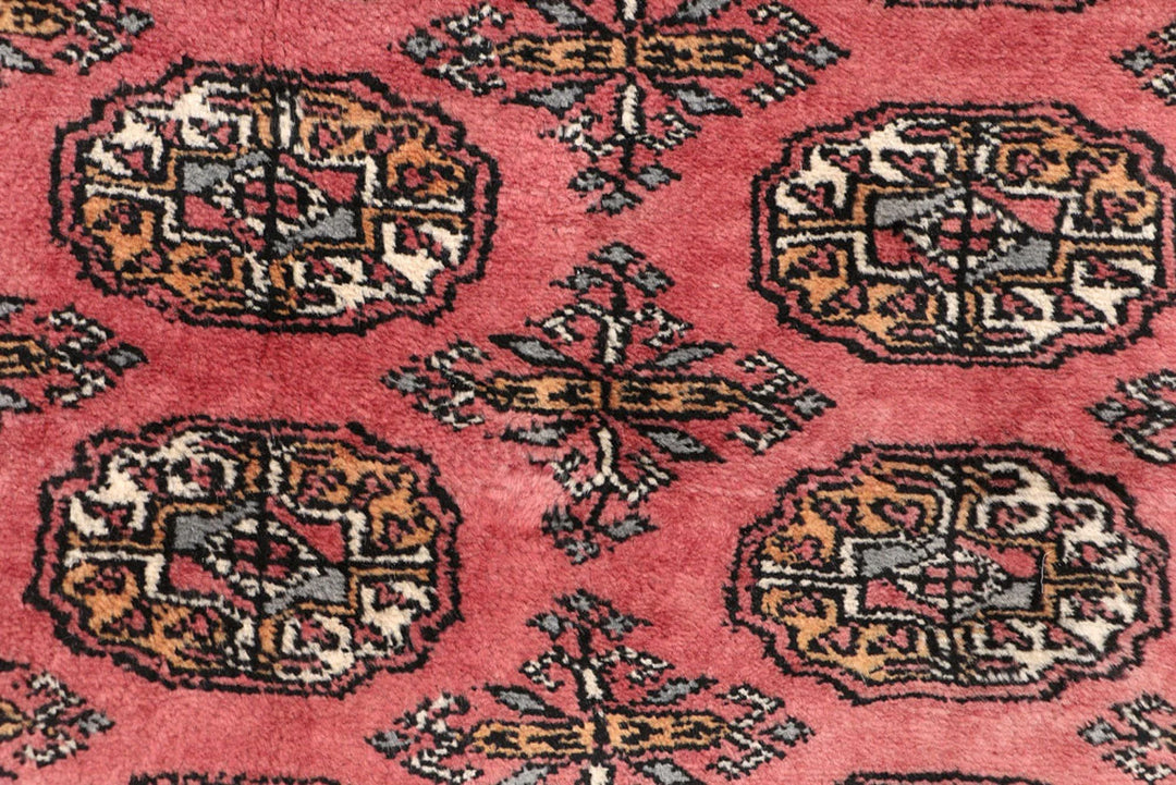 Red Bokhara Rug 2' 8" x 14' 6" Hand-Knotted | No. QA23586