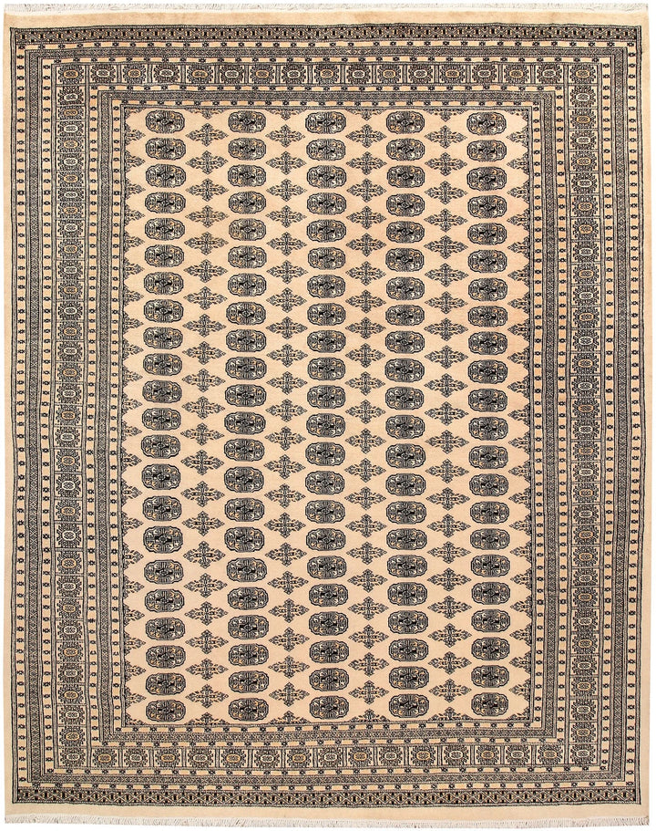 Brown Pakistani Bokhara Rug 8' x 9'10" Hand-Knotted | No. QA23724