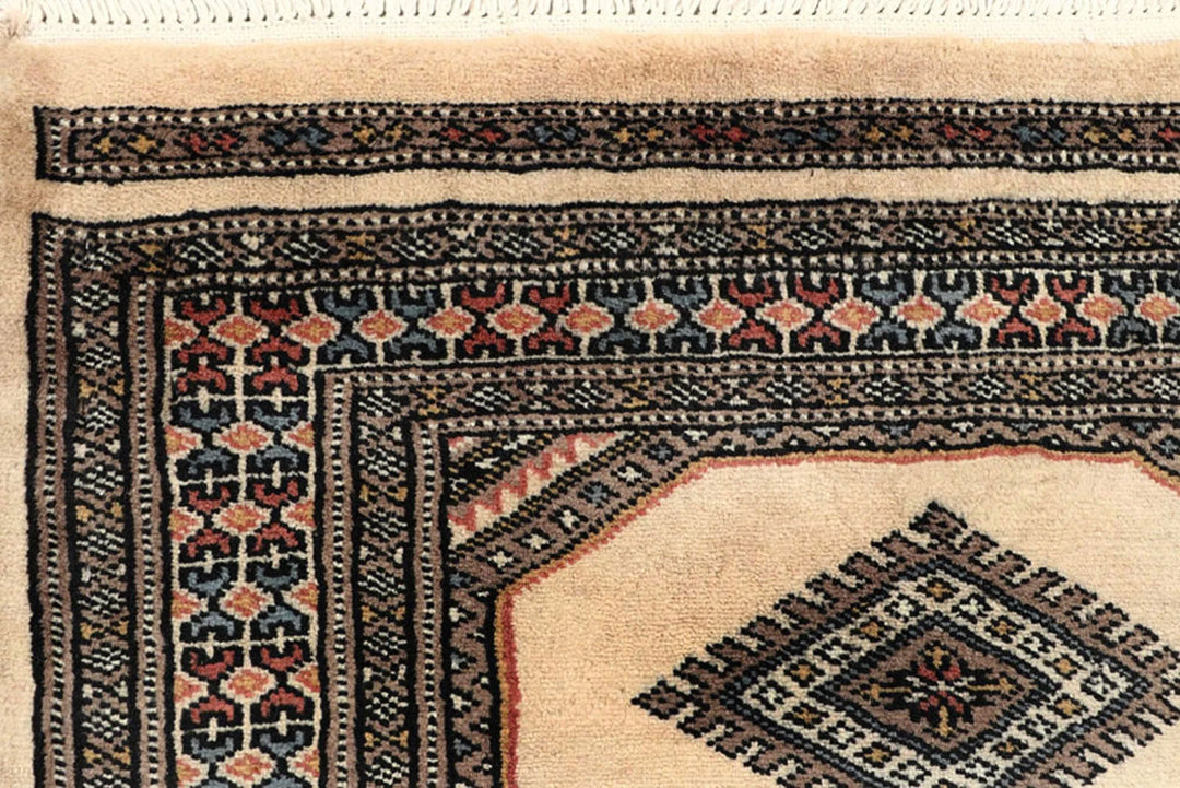 Brown Pakistani Jaldar Runner Rug 2' 4" x 9' 1" Hand-Knotted | No. QA23739